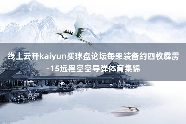 线上云开kaiyun买球盘论坛每架装备约四枚霹雳-15远程空空导弹体育集锦