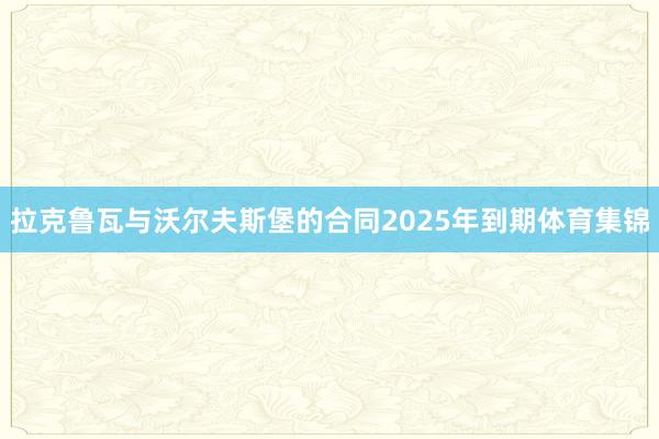 拉克鲁瓦与沃尔夫斯堡的合同2025年到期体育集锦