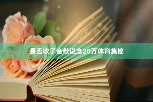 是否收了金敬说念20万体育集锦